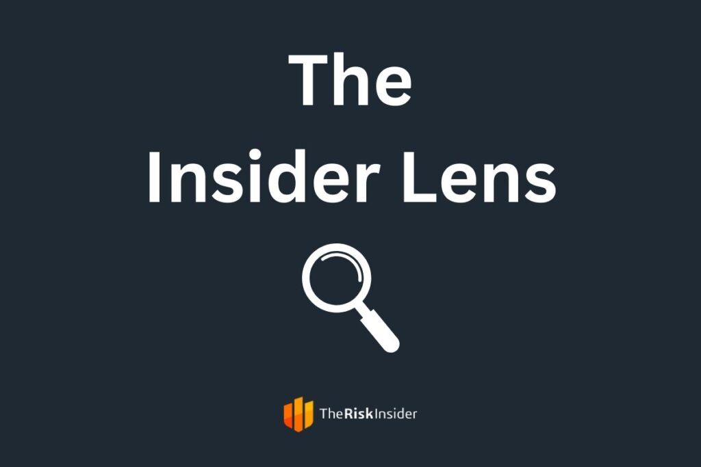 Visual identity for The Insider Lens – weekly insights on public sector project risk and leadership.